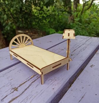 imagem do arquivo vetor para download Móveis de Quarto em Miniatura