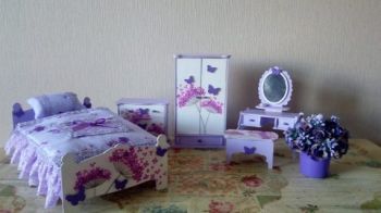 imagem do arquivo vetor para download Móveis de Quarto para Boneca