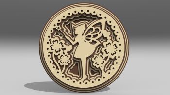 imagem do arquivo vetor para download Ornamento de Fada em Camadas