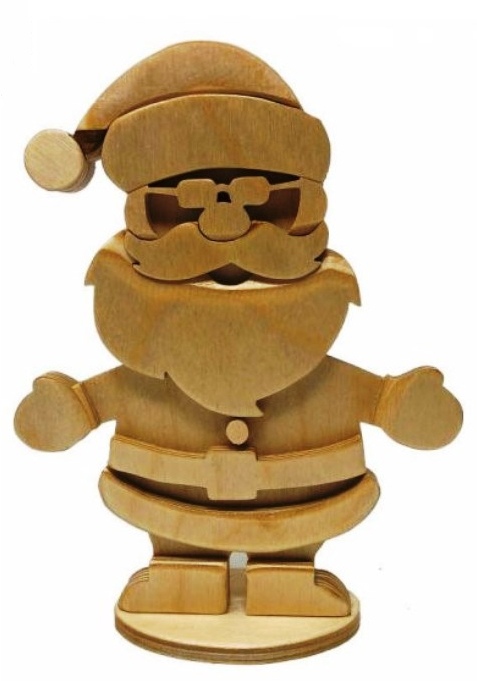 imagem do arquivo vetor para download Papai Noel de Madeira Cortado a Laser