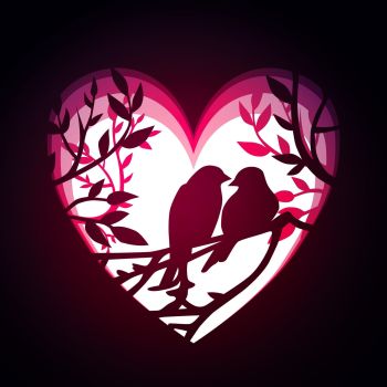 imagem do arquivo vetor para download Pássaros do Amor Decorativos