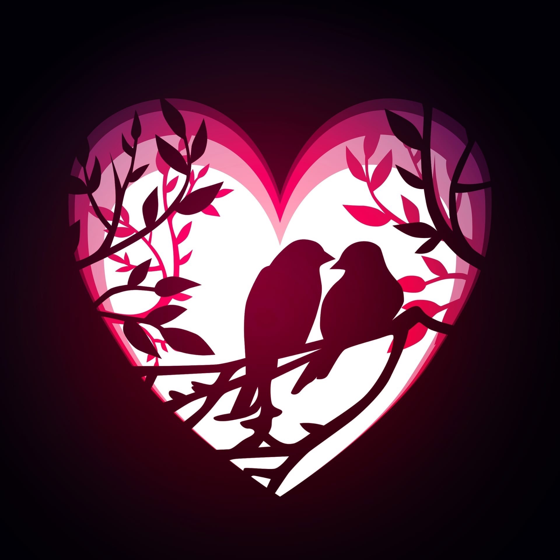 imagem do arquivo vetor para download Pássaros do Amor Decorativos
