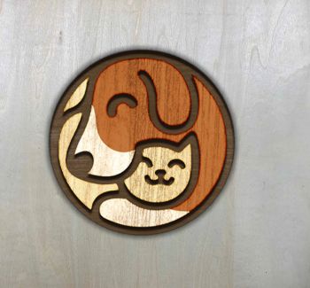 imagem do arquivo vetor para download Pingente decorativo de Cão e gato
