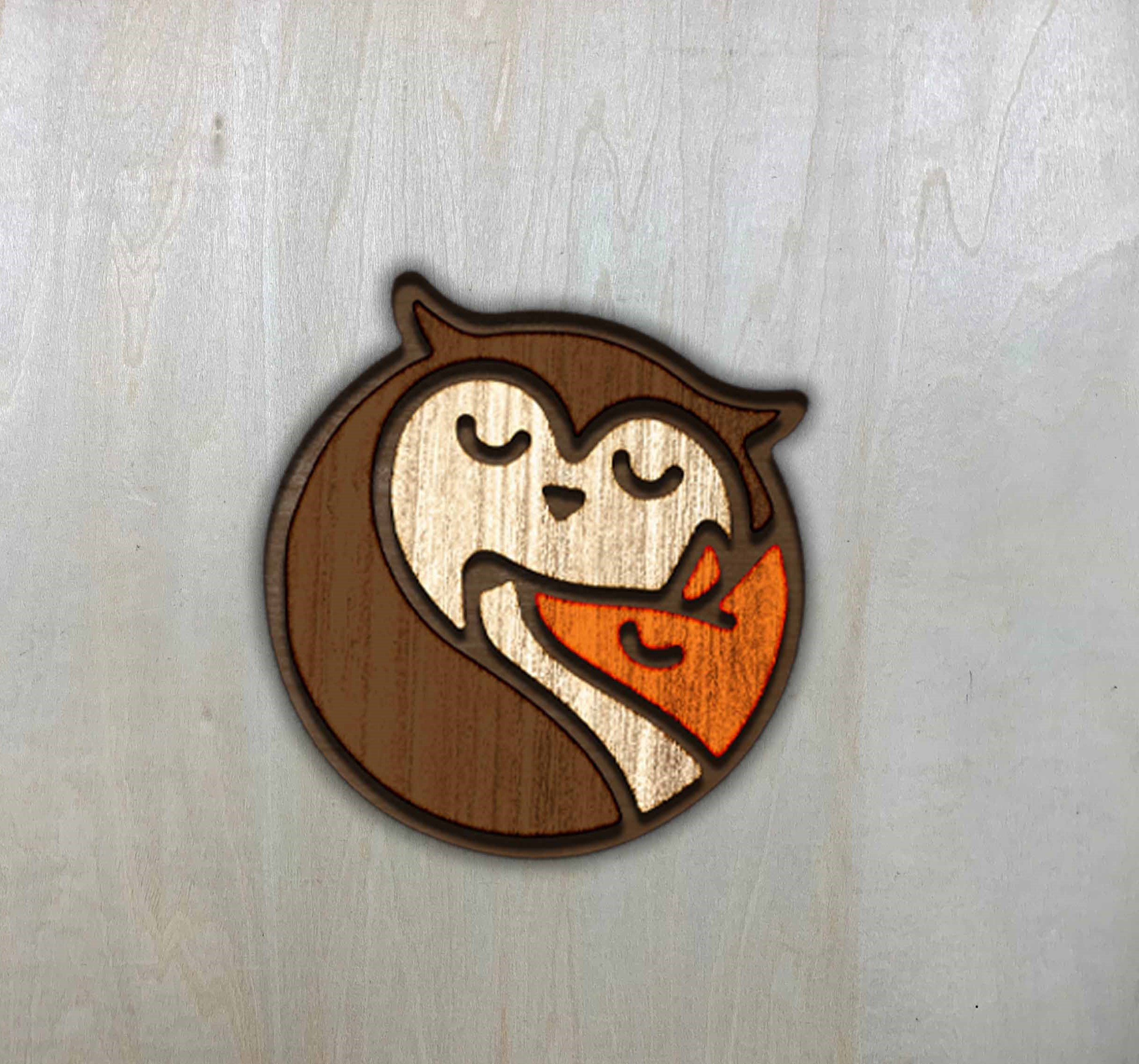 imagem do arquivo vetor para download Pingente decorativo de Coruja e raposa