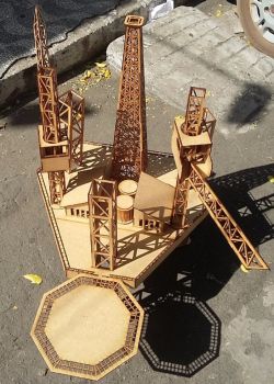 imagem do arquivo vetor para download Plataforma de Petróleo 3D Puzzle