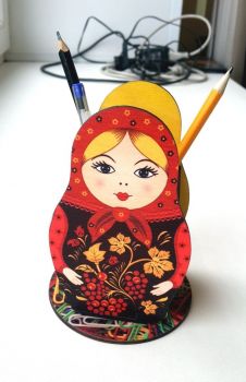 imagem do arquivo vetor para download Porta-lápis para bonecas russas coloridas