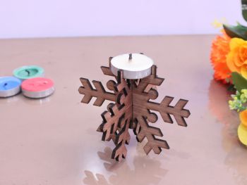 imagem do arquivo vetor para download Porta Velas de Floco de Neve 3mm