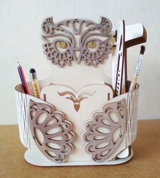 imagem do arquivo vetor para download Porta lápis Decorativo em Forma de Coruja