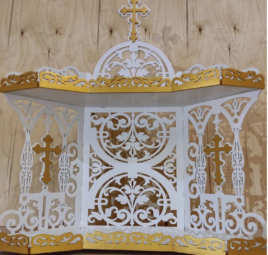 imagem do arquivo vetor para download Prateleira de Iconóstase para Ícones com 4 mm