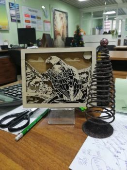 imagem do arquivo vetor para download Quadro Águia Cortada a Laser