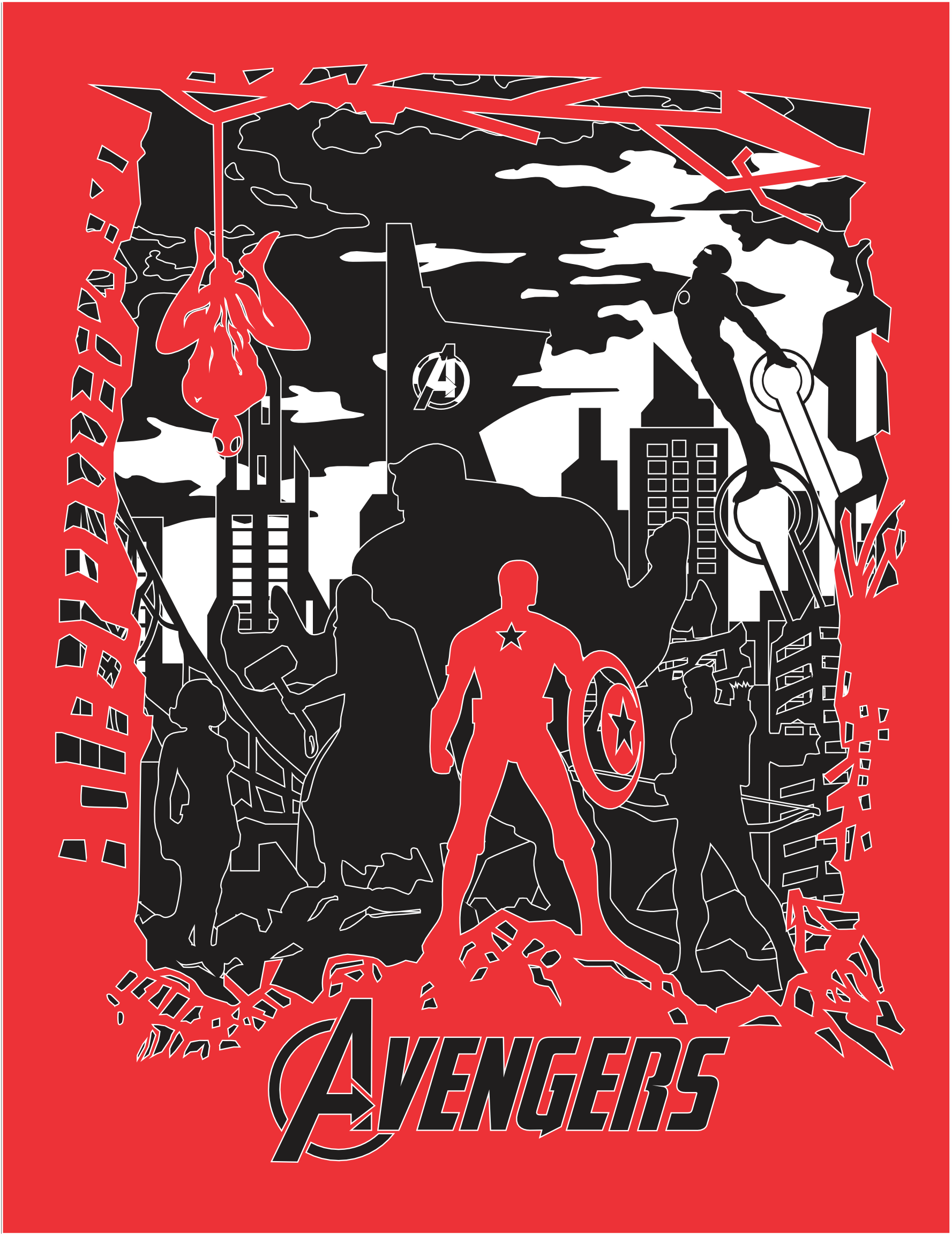 imagem do arquivo vetor para download Quadro decorativo Marvel em camadas