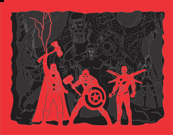 imagem do arquivo vetor para download Quadro decorativo Marvel em camadas