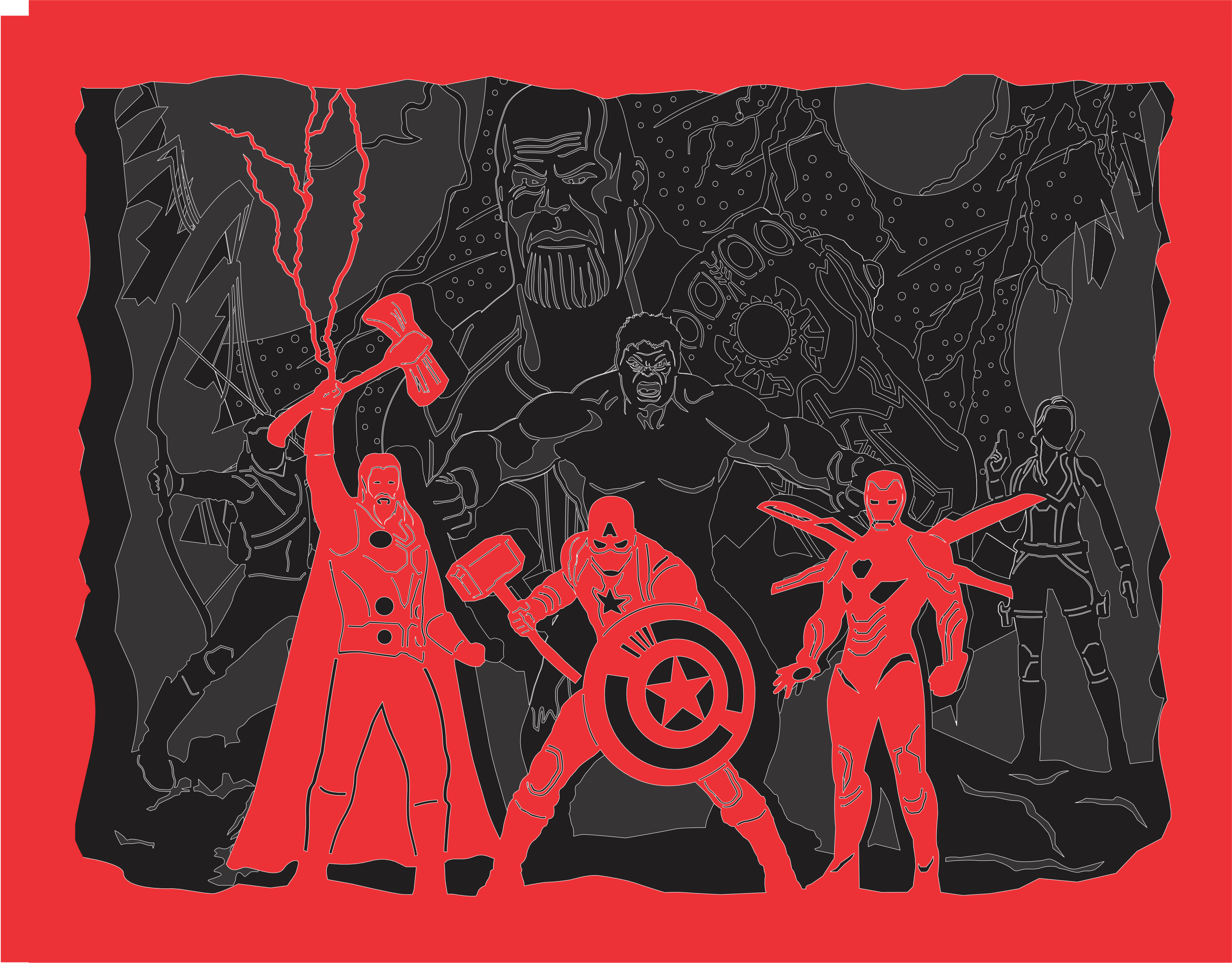imagem do arquivo vetor para download Quadro decorativo Marvel em camadas