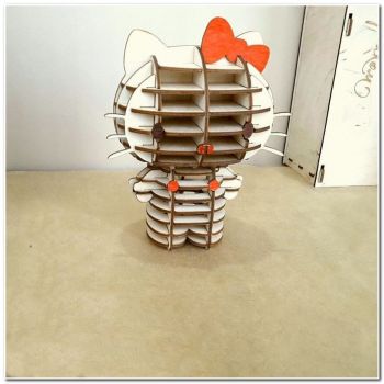 imagem do arquivo vetor para download Quebra-cabeça 3D da Hello Kitty