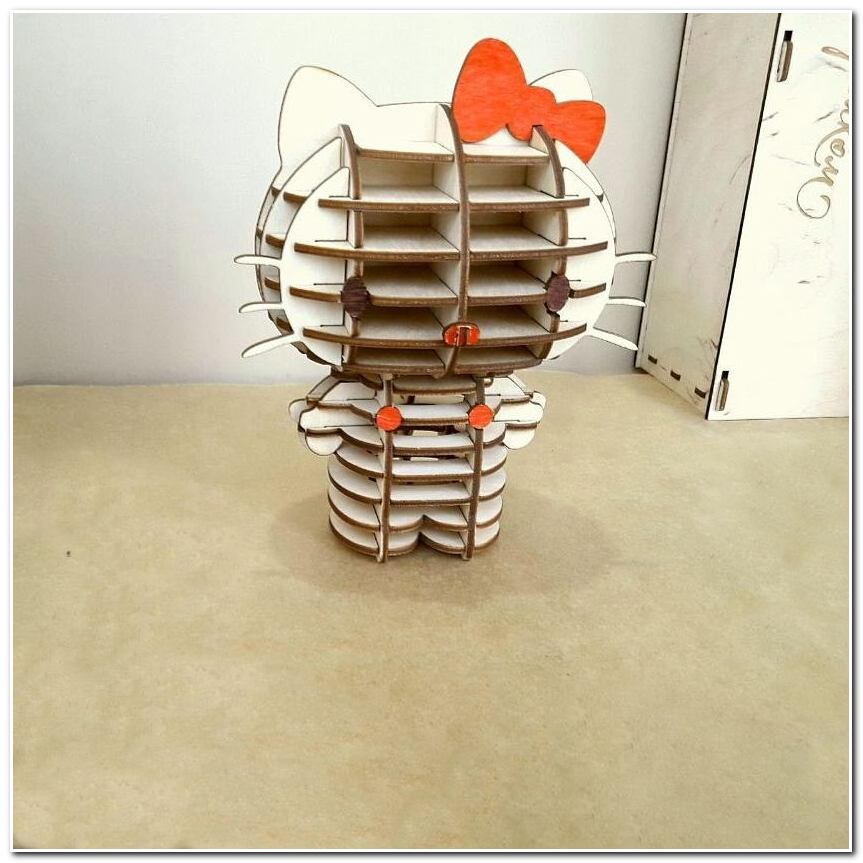 imagem do arquivo vetor para download Quebra-cabeça 3D da Hello Kitty
