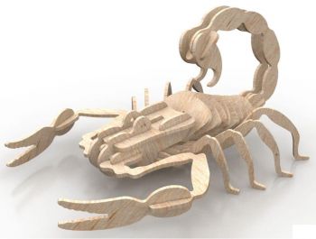 imagem do arquivo vetor para download Quebra-cabeça de madeira 3D de escorpião