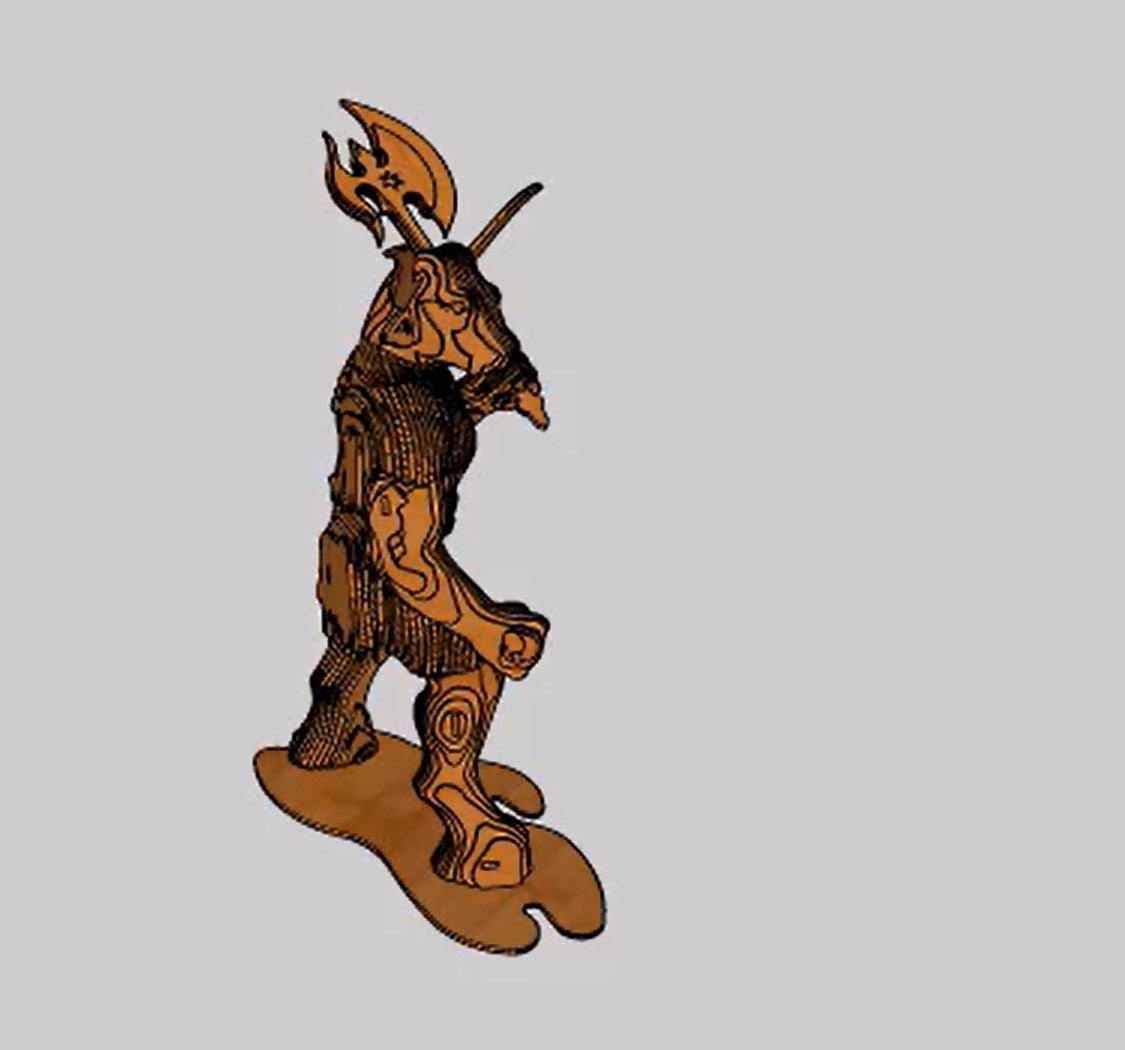 imagem do arquivo vetor para download Quebra Cabeça 3D Minotauro