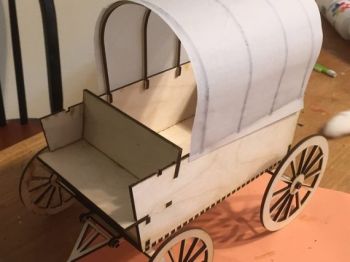 imagem do arquivo vetor para download Quebra Cabeça 3D de Carroça Coberta