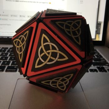 imagem do arquivo vetor para download Quebra Cabeça Icosaedro 3D