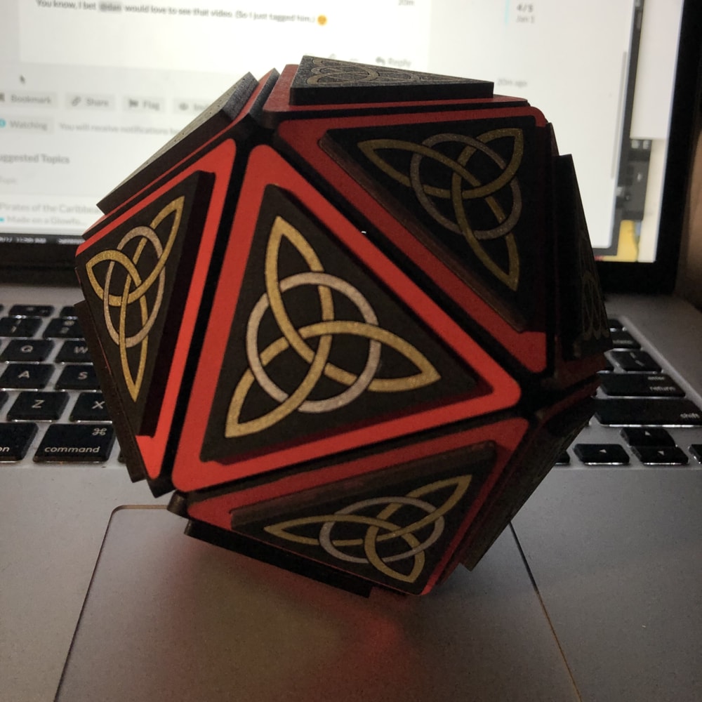 imagem do arquivo vetor para download Quebra Cabeça Icosaedro 3D