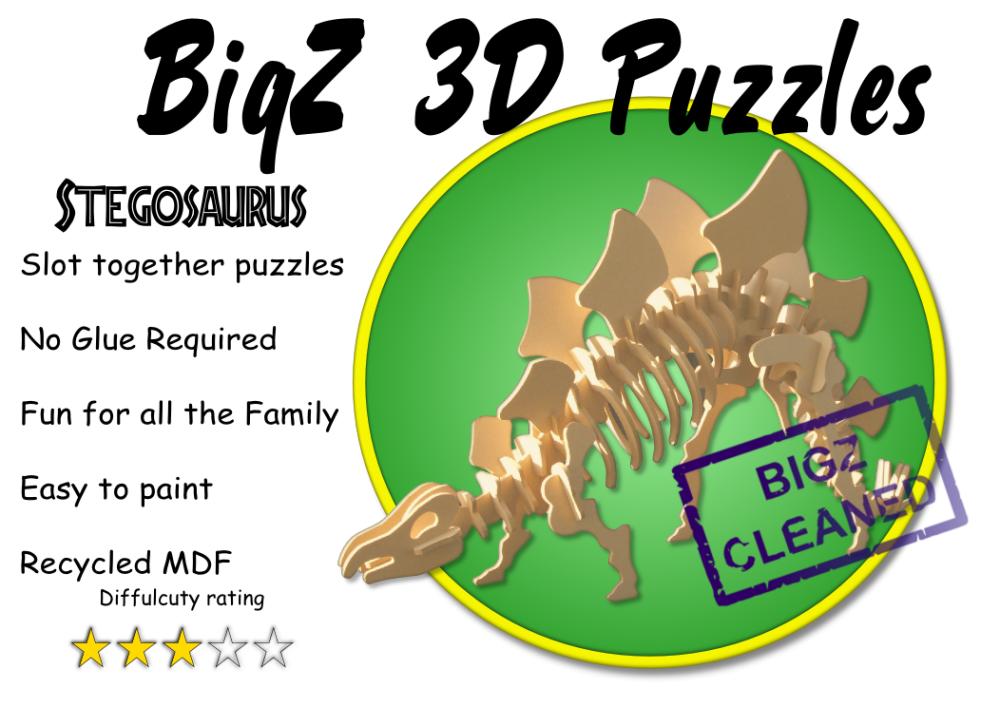 imagem do arquivo vetor para download Quebra cabeça 3D de Estegossauro