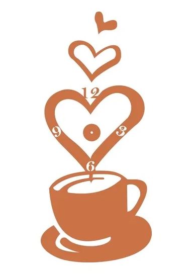 imagem do arquivo vetor para download Relógio de Parede de Café