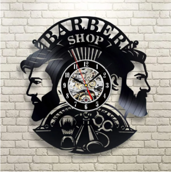 imagem do arquivo vetor para download Relógio de Parede de Vinil para Barbearia