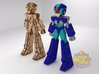 imagem do arquivo vetor para download Robô Mega Man Cortado a Laser