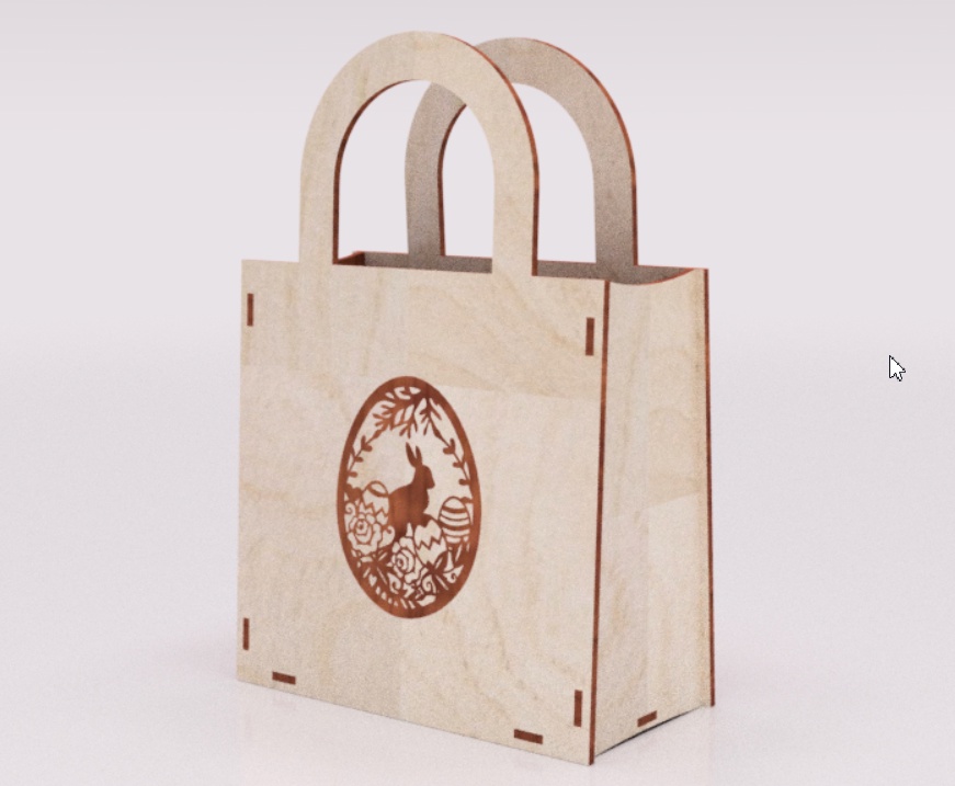imagem do arquivo vetor para download Sacola de Presente Personalizada em Madeira