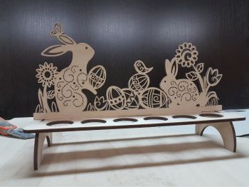 imagem do arquivo vetor para download Suporte de Coelhinho da Páscoa para Corte a Laser