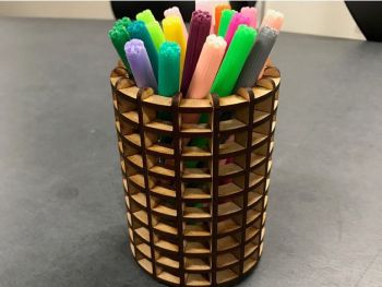 imagem do arquivo vetor para download Porta canetas Organizador de Mesa