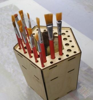 imagem do arquivo vetor para download Suporte de madeira para pincéis de pintura