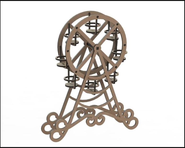 imagem do arquivo vetor para download Suporte para Cupcakes em Forma de Roda Gigante