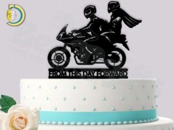 imagem do arquivo vetor para download Topo de Bolo de Motociclista Cortado a Laser