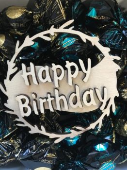 imagem do arquivo vetor para download Topper decorativo Feliz Aniversário