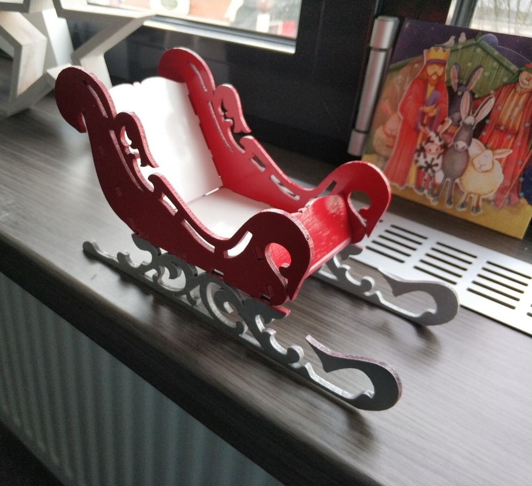 imagem do arquivo vetor para download Trenó de Papai Noel para o Natal 3mm