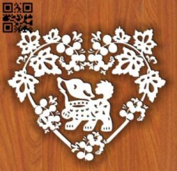 imagem do arquivo vetor para download Vetor Cão com coração florido