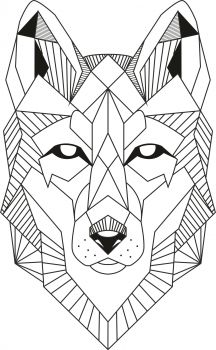 imagem do arquivo vetor para download Vetor de Lobo Lineart