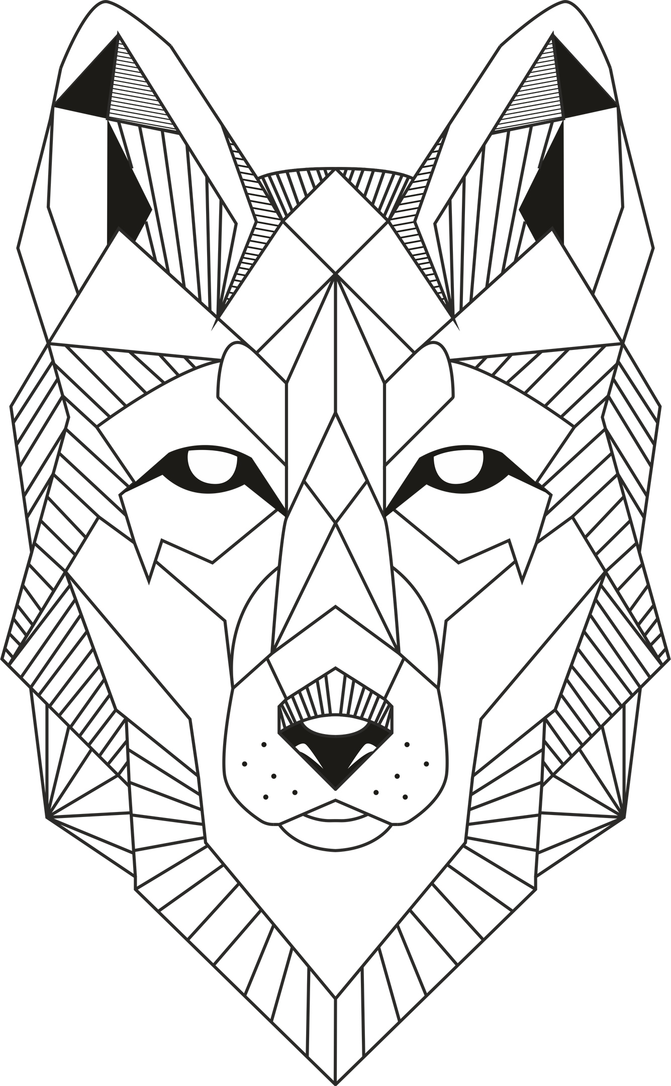 imagem do arquivo vetor para download Vetor de Lobo Lineart