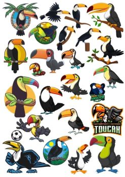 imagem do arquivo vetor para download Vetores de Tucanos para Camisetas