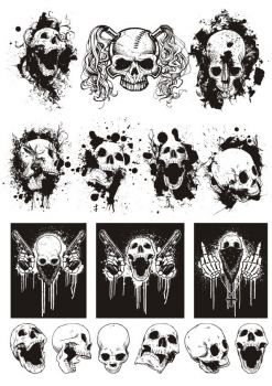 imagem do arquivo vetor para download Vetores de logotipos de camisa tema caveiras