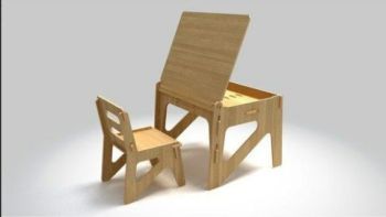 imagem do arquivo vetor para download Cadeira e Mesa de Madeira para Crianças