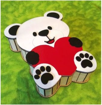 imagem do arquivo vetor para download Caixa de Presente em Formato de Urso