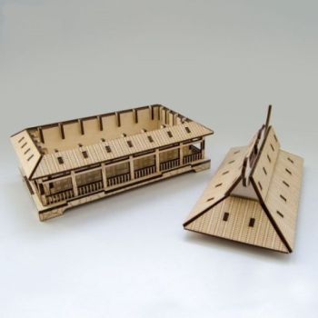 imagem do arquivo vetor para download Casas Japonesas em Formato de Caixa