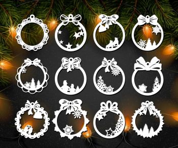 imagem do arquivo vetor para download Decorações de Natal em Bola