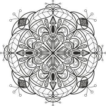 imagem do arquivo vetor para download Design Floral Mandala Para Corte a Laser