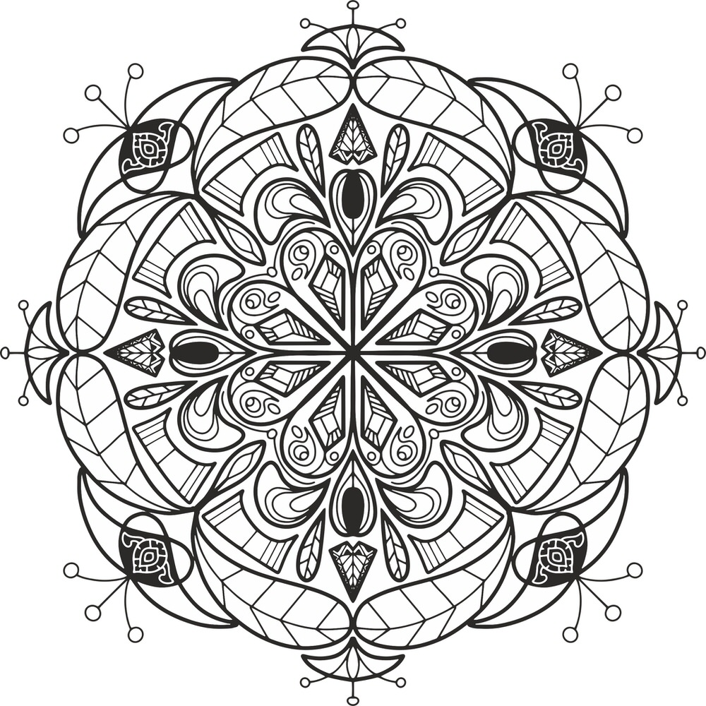 imagem do arquivo vetor para download Design Floral Mandala Para Corte a Laser