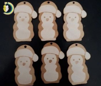 imagem do arquivo vetor para download Enfeites de Natal de Pinguim Cortados a Laser