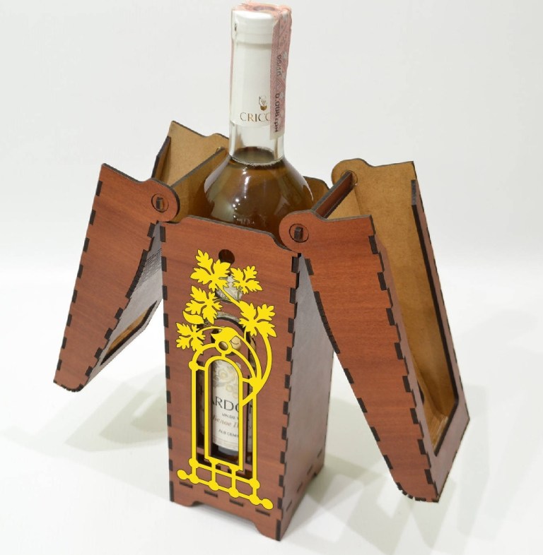 imagem do arquivo vetor para download Layout de Caixa de Vinho