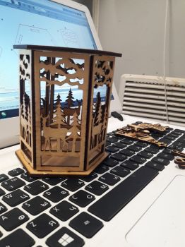 imagem do arquivo vetor para download Luminária Noturna de Cervo para Natal